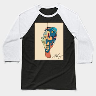 Single line cubist portrait Baseball T-Shirt